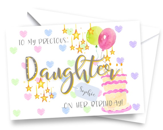 Personalized Daughter Birthday Card Card From Mom For | Etsy