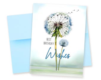 Watercolor Dandelion Birthday Card: Make a Wish