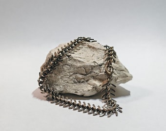 Spine Chain Bracelet Unisex Stainless Steel Bracelet Inspired by Flexibility Strength Gothic Biker Punk Gift Custom Size Adjustable