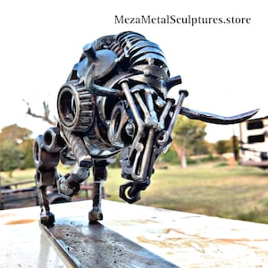 Bull Metal Art Sculpture, Steampunk Bull Mechanical Custom Made to Order Matador Style Toro Bullish