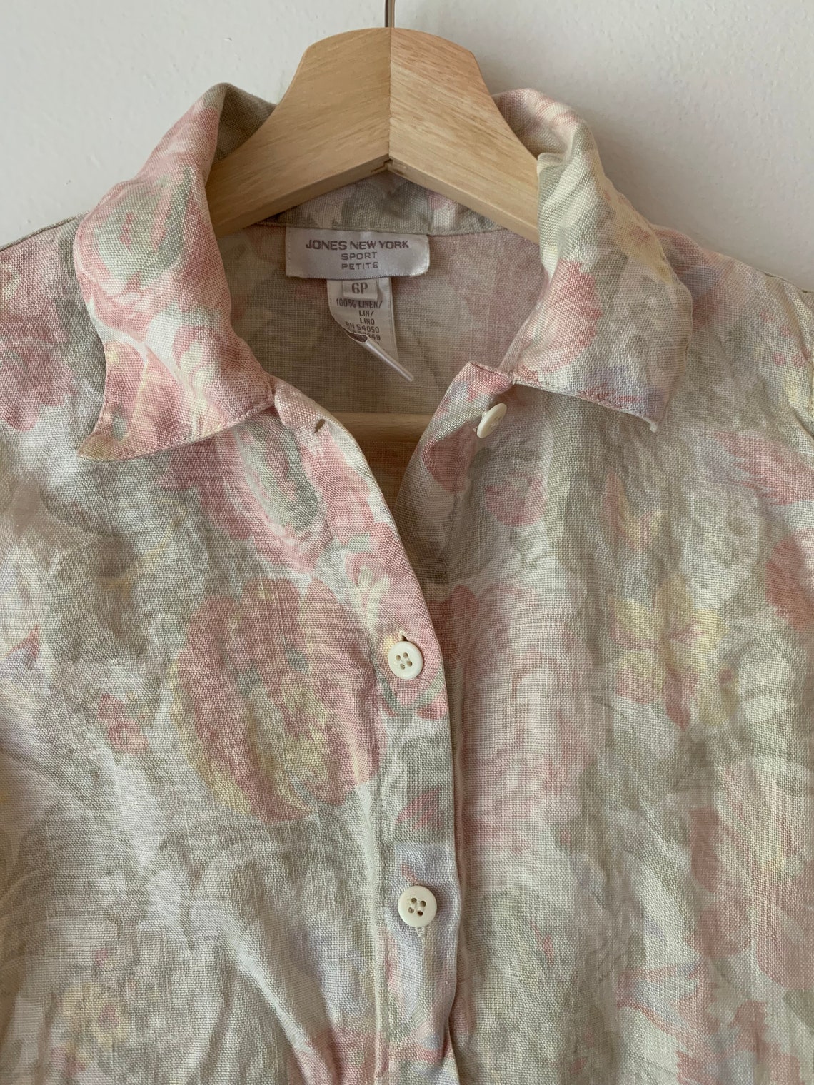 Floral Linen Button-up Sleeveless Top - Etsy New Zealand