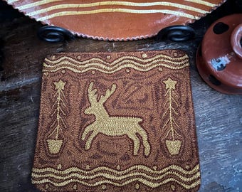 Redware Reindeer Punch Needle Pattern