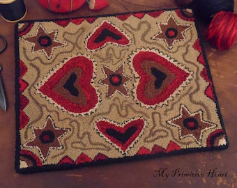 Folk Art Hearts Punch Needle Pattern by My Primitive Heart (PDF download)