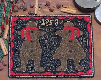 Prim Gingers 1858 Punch Needle Pattern by My Primitive Heart (PDF download)