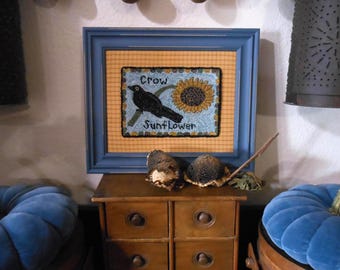 Crow and Pumpkin Punch Needle Picture