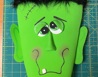 Frankenstein Wreath attachment, Halloween decoration, door hanger,
