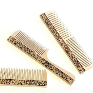 Birch Wood Comb Hairdressing Comb Streak Comb Eco Natural Organic Product Untreated / Unpainted Handmade