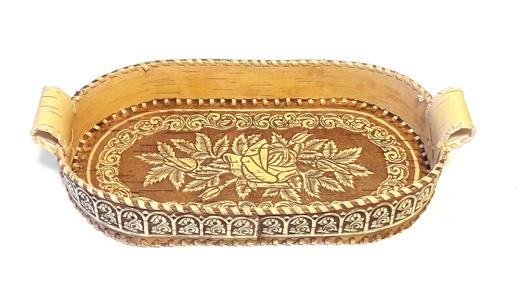 Wood Birch Bark Bread Basket Bowl Dish Vase Plate Eco Natural Etsy