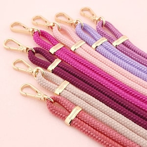 Universal mobile phone chain ONE with carabiner | optionally with patch for mobile phone case | other cord colors to choose from | Pretty-in-Pink-Collection