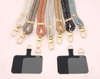 Universal mobile phone chain BOHO ONE with carabiner I optionally with patches for mobile phone case I Boho style