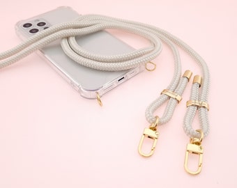 Mobile phone chain PEARLY with carabiners I Detachable phone necklace PEARLY