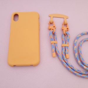 Mobile phone chain/interchangeable strap CANDY CORAL SNAP with carabiners