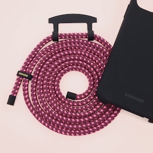 Handykette JUST MIX Black & Cranberry- 2 in 1 Case für iPhone und Samsung