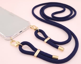 Handykette NAVY mit abnehmbarer Handykordel in Gold und Silber I Detachable phone necklace NAVY