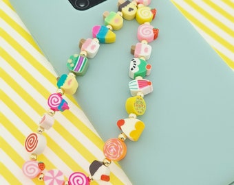 Phone Charm SWEET CANDY I Mobile Phone Pendant I Y2K-Style I Mobile Phone Chain Bracelet I Phone Strap I Phone Candy I Mobile Phone Jewelry I Mobile Phone Straps