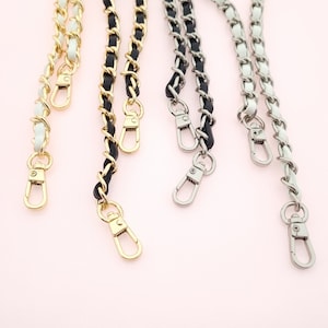 Phone chain: Interchangeable METALCHAINS strap in gold and silver with carabiners
