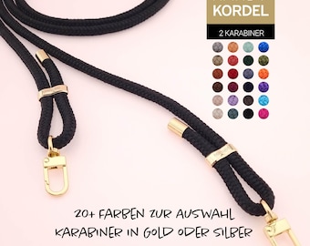 Handykordel Uni – Handyband mit zwei Karabinern – viele Farben – Geschenkidee