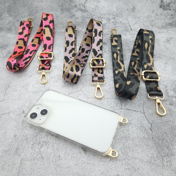 Handykette LEO Style I 2.5 cm breites Lanyard mit Animal Print I Flat Strap in verschiedenen Farben