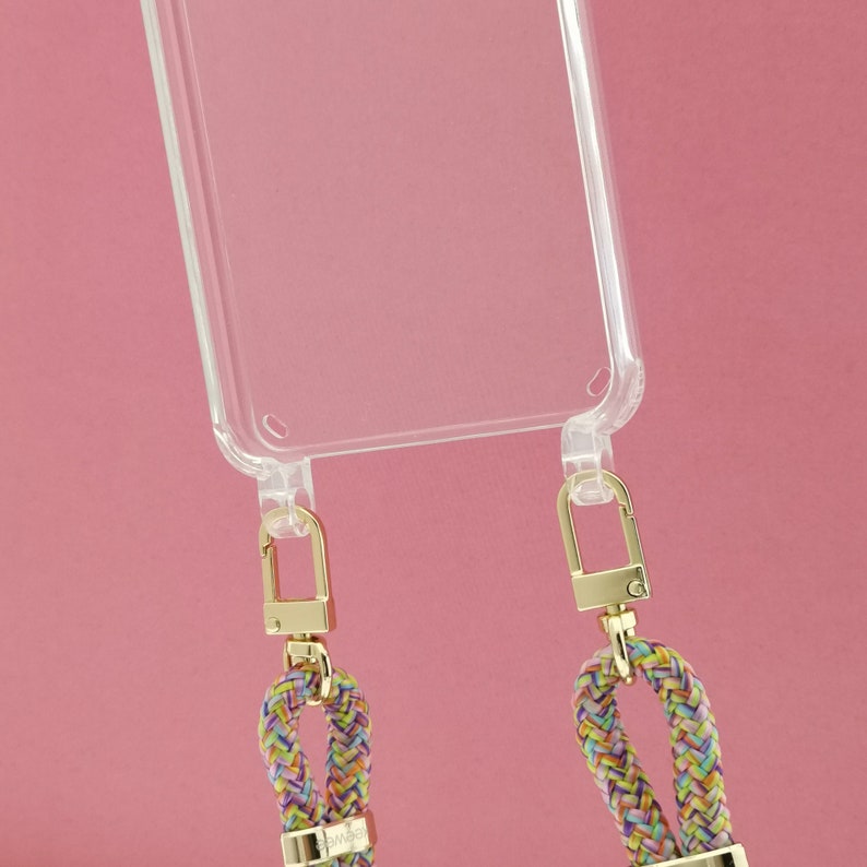Case for cell phone chain with eyelets firmly integrated into the cell phone case I transparent cell phone case I Phone Necklace Case Premium image 3