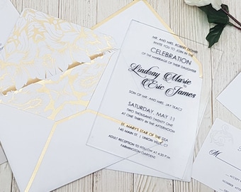 Clear Acrylic Invitation, Wedding Invitation, Wedding Invitations, RSVP Cards & Envelopes - MyPrintMan