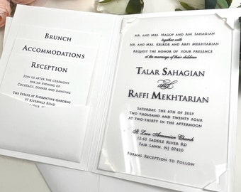 Wedding Invitations: Embossed Elegant Design | Frosted Acrylic - RSVP & Details Included
