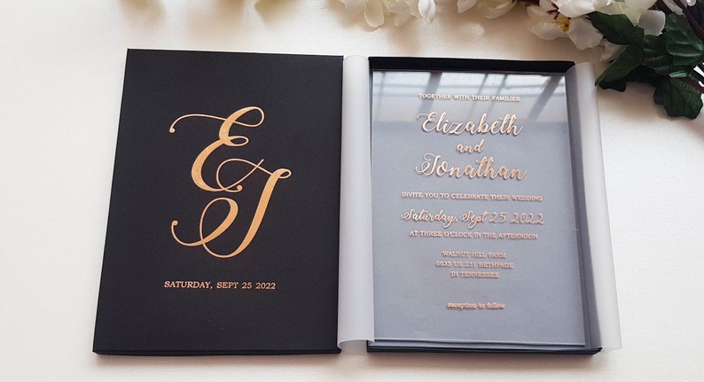 Luxury Wedding Invitation Acrylic Invitations Plexiglass image 2