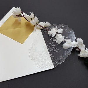 Vintage Clear Acrylic Invitation, Luxury Invitation, Wedding Invitations, Modern Wedding Invitation, Vintage Clear Acrylic Invite