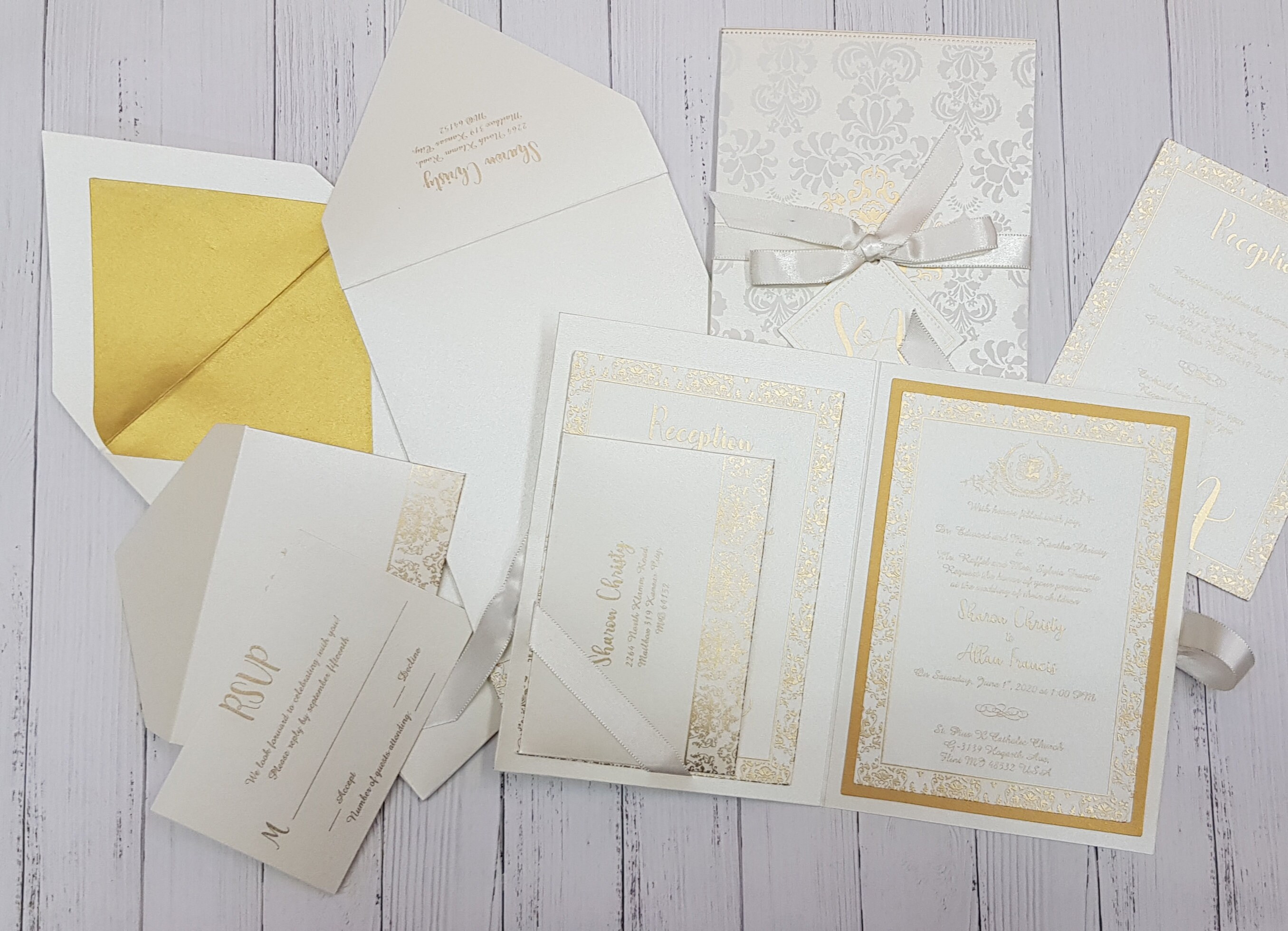Handcrafted Wedding Invitation Set Folded Wedding | Etsy