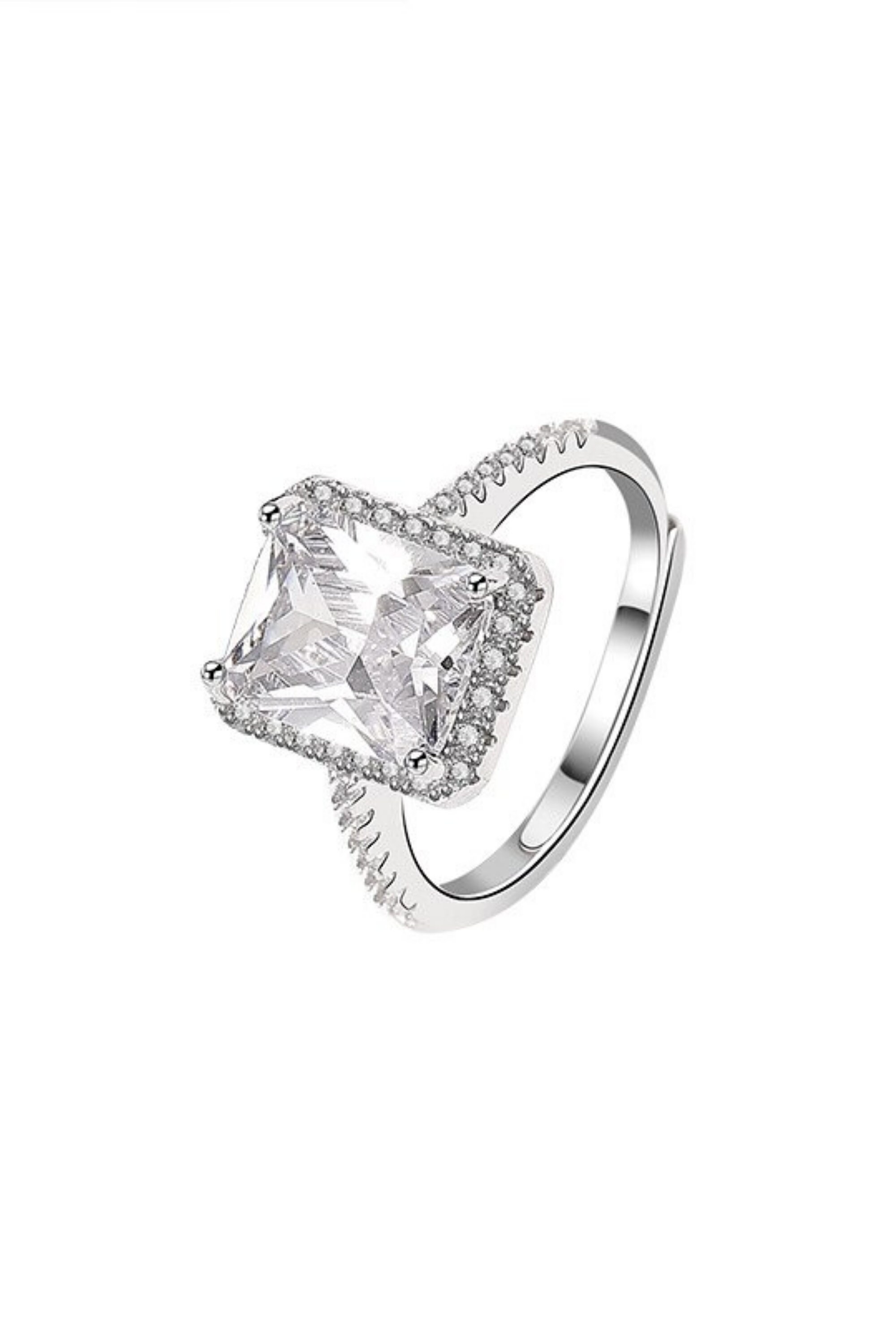 Sterling silver Omega cut flexible solitaire with shoulder Etsy