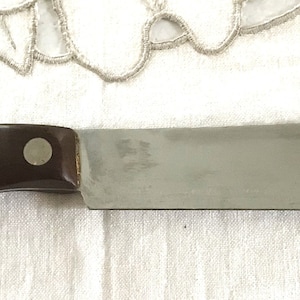 Vintage Cutco Butcher Knife #22 Thomas Lamb AKA Rosewood Handle 8" Stainless Steel Blade USA Ergonomic Handle 3 Rivet