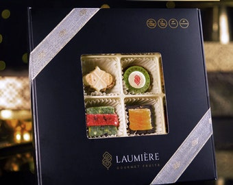 Le Cadeau Parfait Collection | Laumière Gourmet Fruits | Square Box | Nuts & Dried Fruits Gift Basket | No Added Sugar | Vegan | Healthy