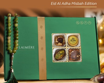 Colección Noor [Edición Eid-Al-Adha Misbah] - Rectángulo - Caja de regalo Eid - Frutas Gourmet Laumière - Cesta de frutos secos y frutos secos - Halal