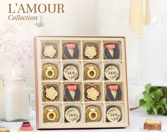 Laumière Gourmet Fruits - L'Amour Collection (Square Boxes) | Customized Wedding Gifts | Personalized Couple Gifts | All Natural