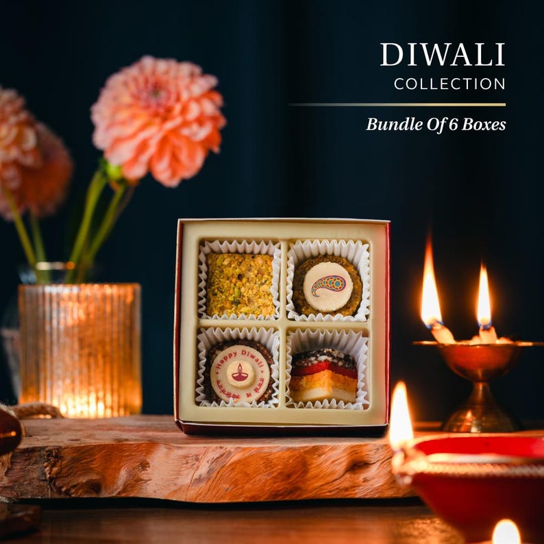 Laumière Gourmet Fruits Diwali Collection 4 pieces Bundle of 6 Mithai Indian Gift Basket No Added Cane Sugar 100% Vegetarian image 2