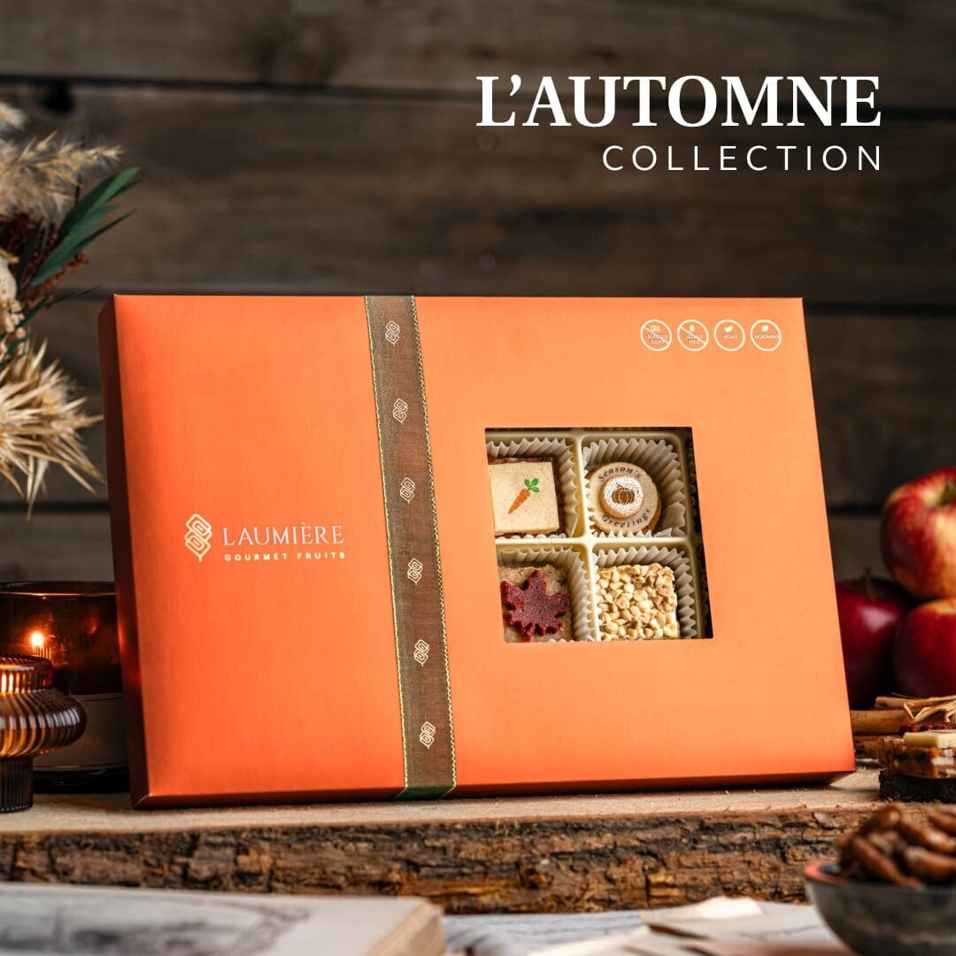 L&#39;Automne Collection Rectangle | Healthy Gift Basket | Laumière Gourmet Fruits | Fall Treats | No Added Sugar | Gluten Free