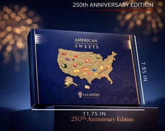 Fruits of America US 250. rocznica – specjalna edycja – Grande Collection – wegański, wykwintny prezent w pudełku bez dodatku cukru trzcinowego