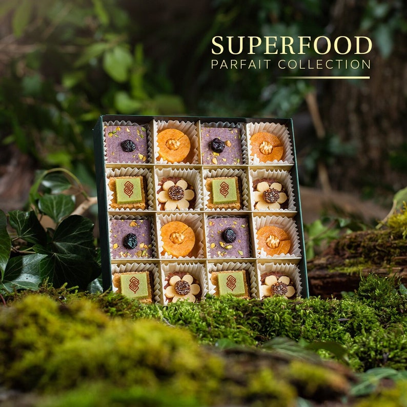 Superfood Parfait Kollektion Quadrat Gesunder Geschenkkorb Energie Superfood & Nüsse Laumière Gourmet Früchte Ohne Zuckerzusatz Glutenfrei Bild 2