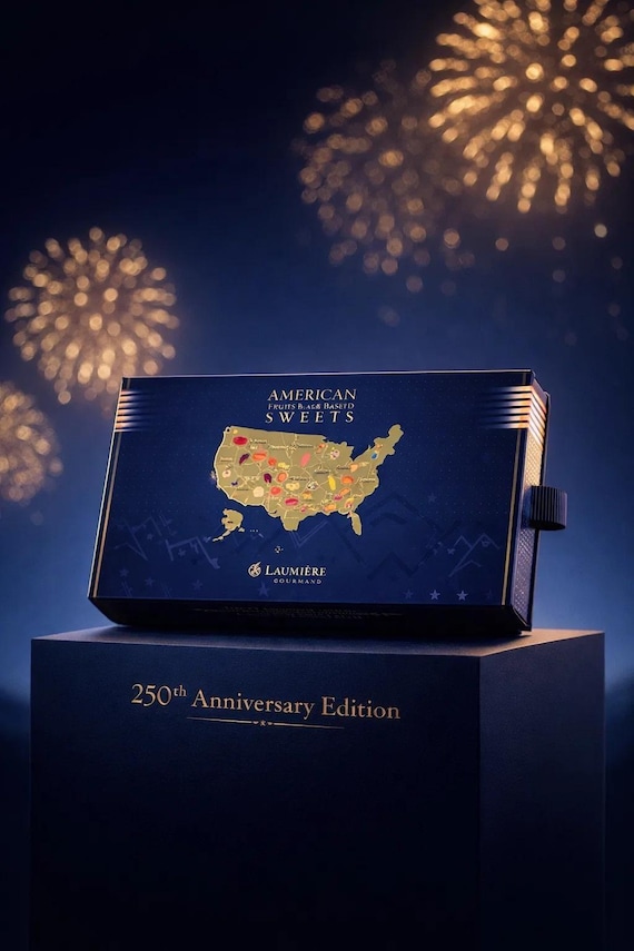 Fruits of America US 250 Anniversary Special Edition- Petit Collection – Vegan Gourmet Gift Box with No Added Cane Sugar