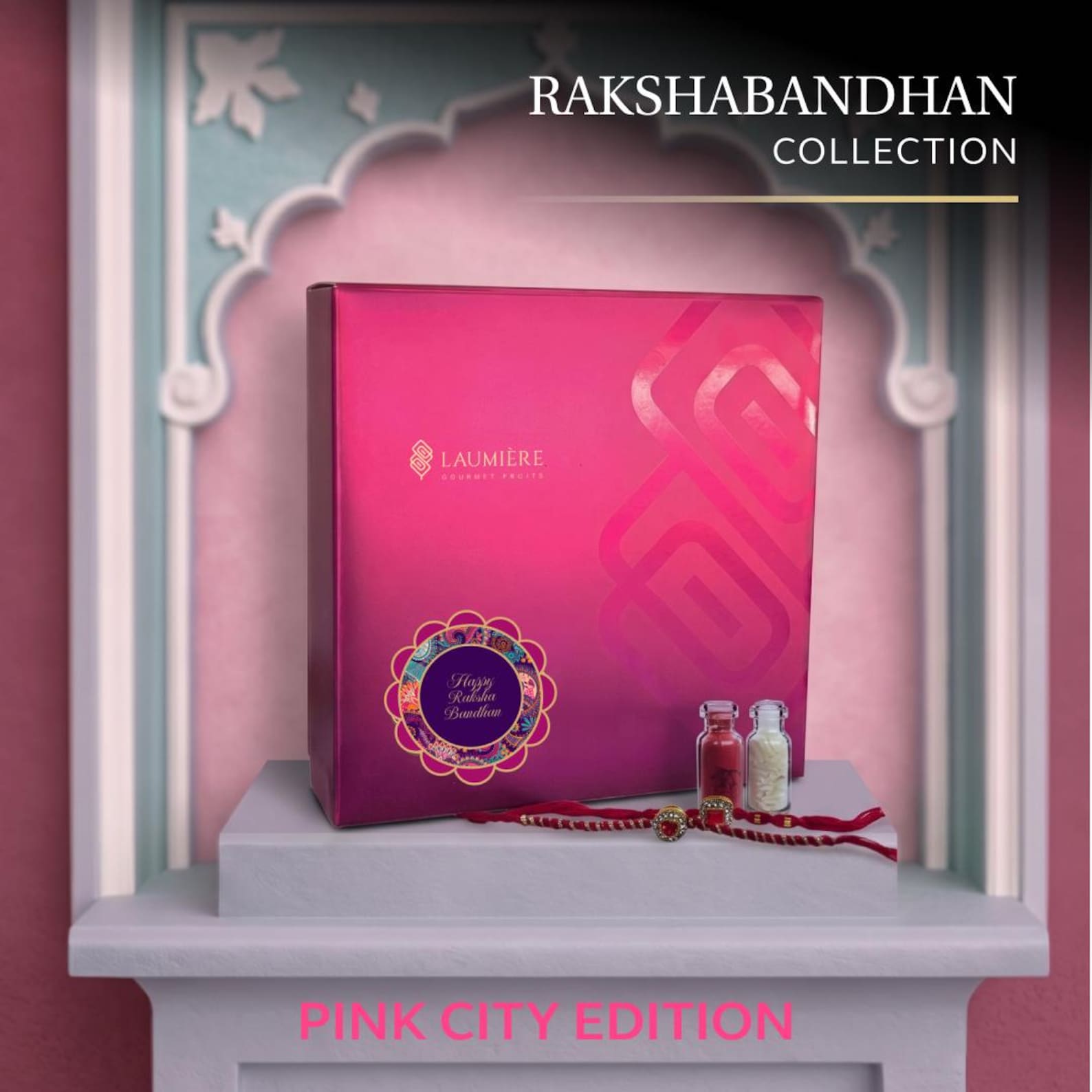 Laumière Gourmet Fruits| Raksha Bandhan Gift Hamper with Roli Chawal | Healthy Rakhi Gift for Brothers