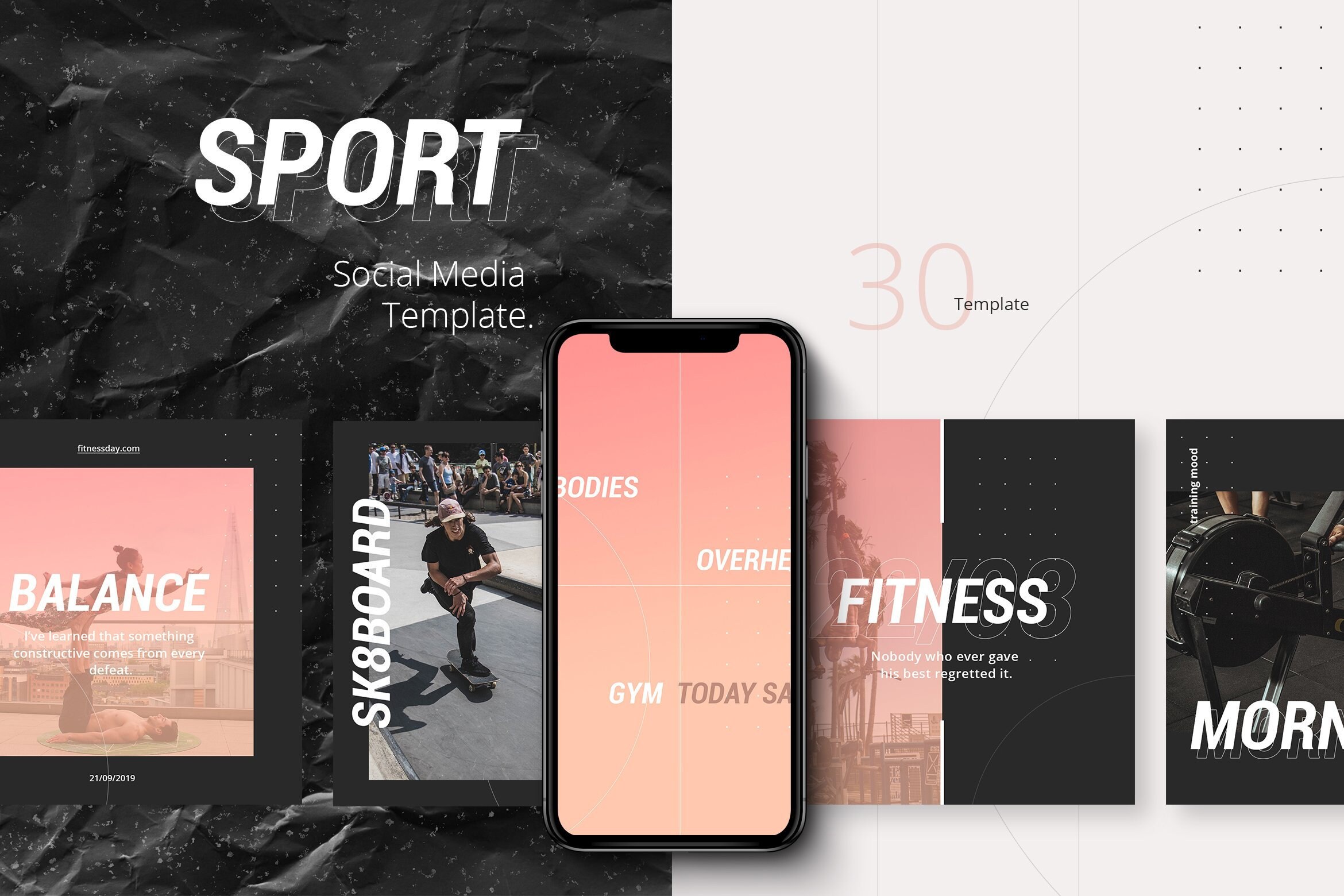 30 Sport Instagram Templates Posts and Stories Social Media Etsy