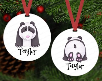 Panda Bear Glass Ornament Animal Kids Birthday Gift Zoo China Chinese Asian Asia 