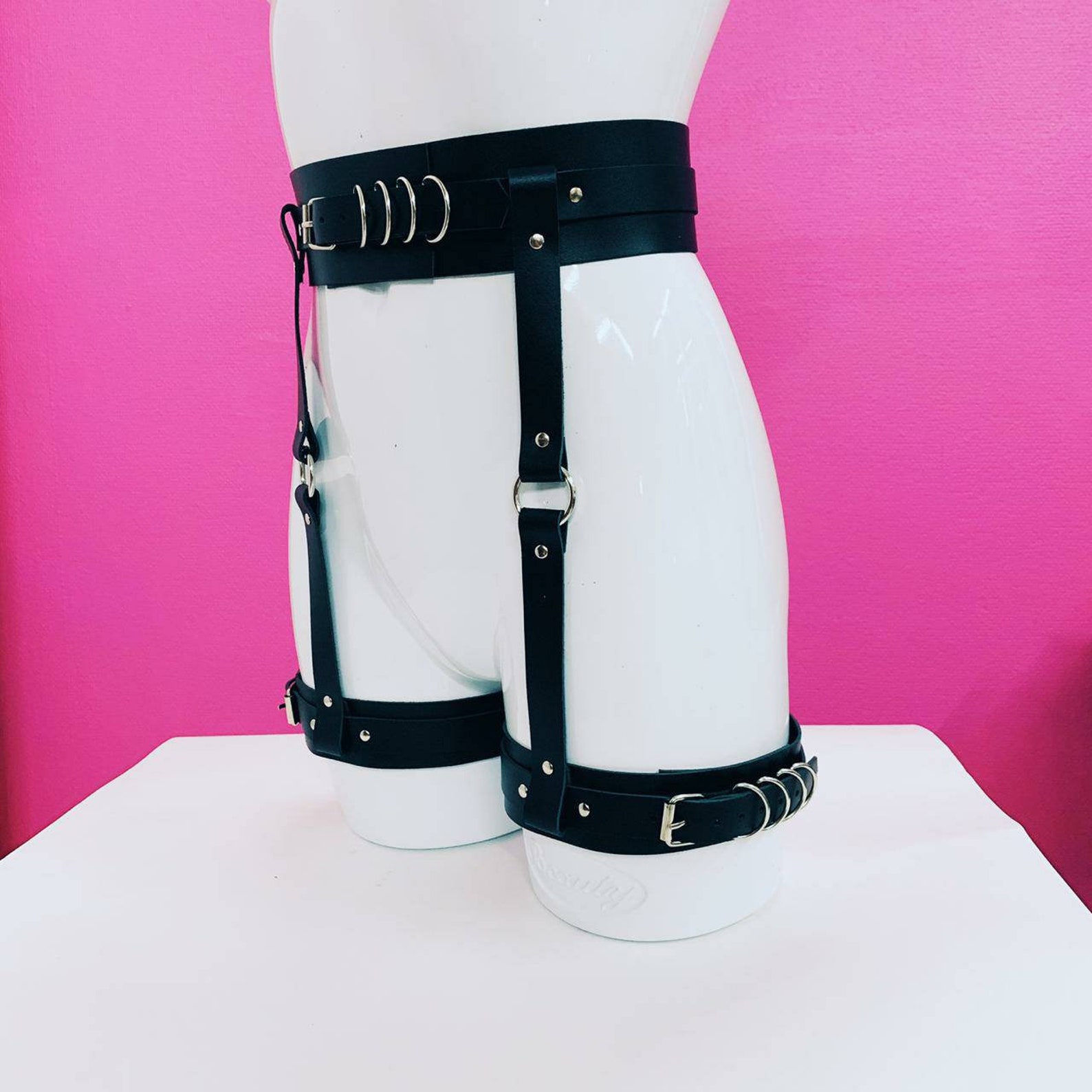 Leather harness Leatger garters BDSM harness Body harness Etsy