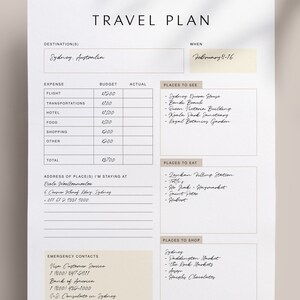 Travel Planner, Printable, Instant Download, A4, A5, US Letter - Etsy