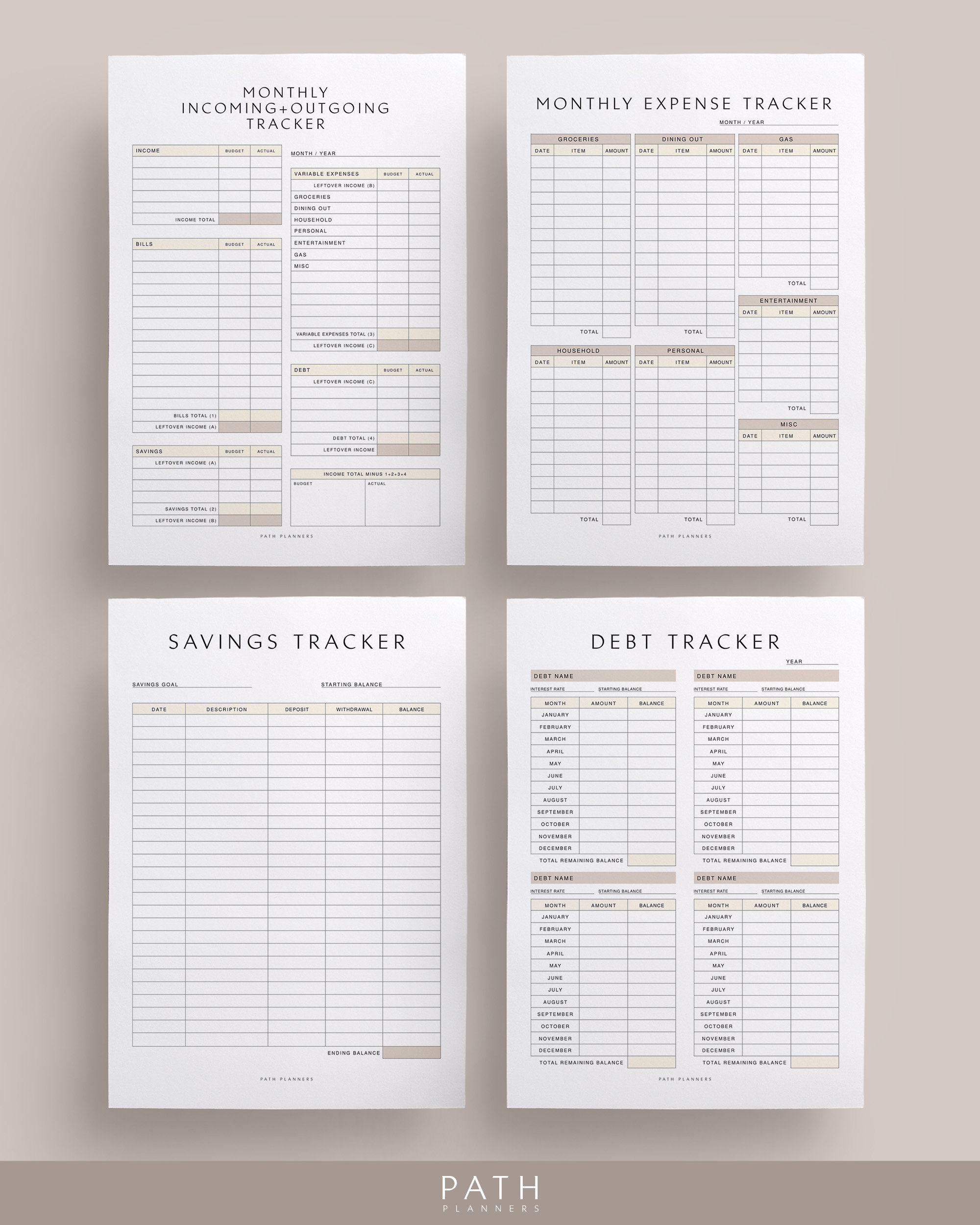 Finance Planner Printable Instant Download A4 A5 US - Etsy