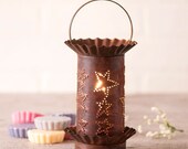 Mini Wax Warmer with Country Star in Rustic Tin