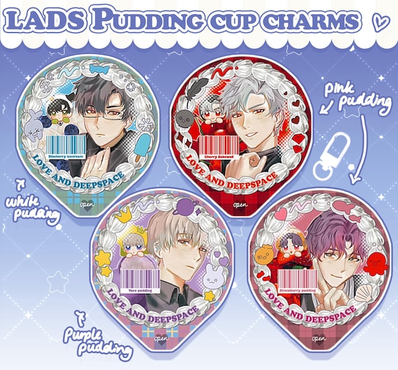 LADS | Love and deepspace | Pudding cup charms, Preorder | Xavier | Sylus | Zayne | Rafayel |