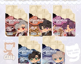 UNOFFICIAL LADS Pvc chocolate bar charms | Rafayel | Sylus | Xavier | Zayne | Caleb | Preorder