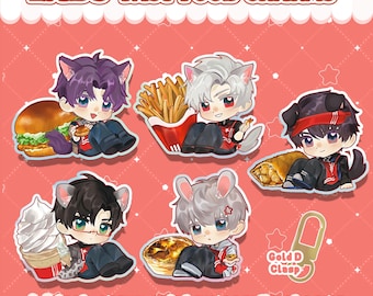 Love and Deepspace Fast Food Charms: Rainbow Epoxy Acrylic Keychains