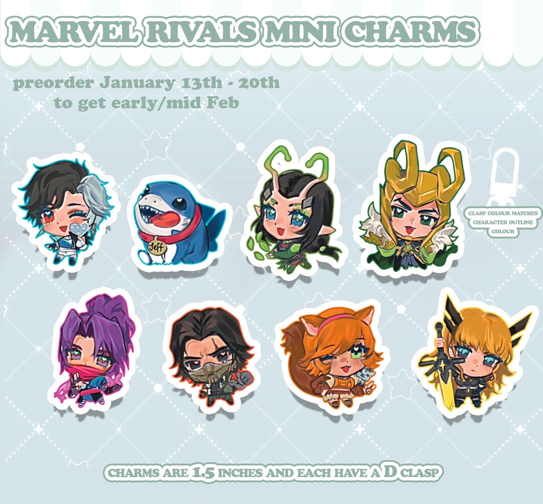 Buy MARVEL RIVALS PREORDER Epoxy Keychains Loki Mantis Luna Snow Magik ...