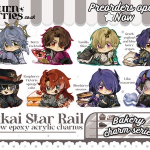 HONKAI STAR RAIL rainbow epoxy acrylic charms | Sunday, Gallagher, Aventurine, Dr Ratio, Boothill, Argenti, Blackswan, Acheron | Preorder